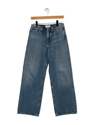 Pre-owned Agolde High-rise Wide Leg Jeans In Blue