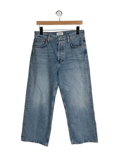 Pre-owned Agolde High-rise Wide Leg Jeans In Blue