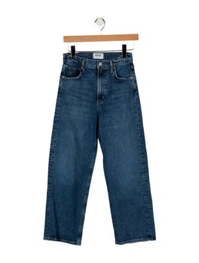 Pre-owned Agolde High-rise Wide Leg Jeans In Blue