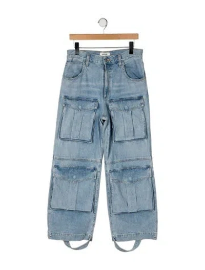 Pre-owned Agolde High-rise Wide Leg Jeans In Blue