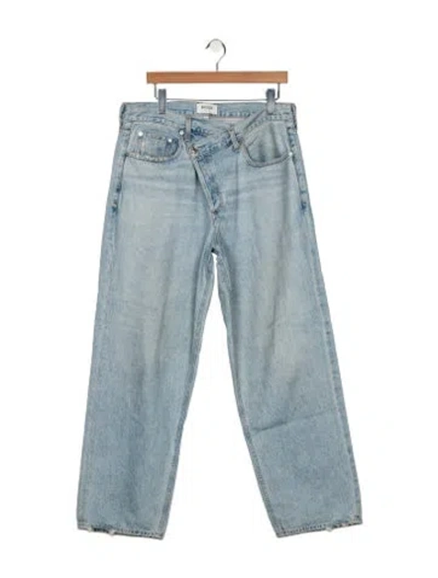 Pre-owned Agolde High-rise Wide Leg Jeans In Blue