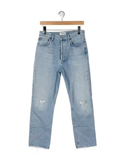 Pre-owned Agolde High-rise Wide Leg Jeans In Blue