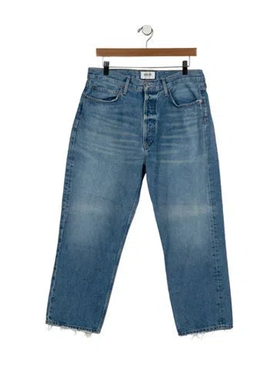 Pre-owned Agolde High-rise Wide Leg Jeans In Blue