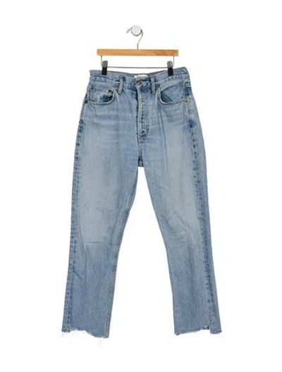 Pre-owned Agolde High-rise Wide Leg Jeans In Blue