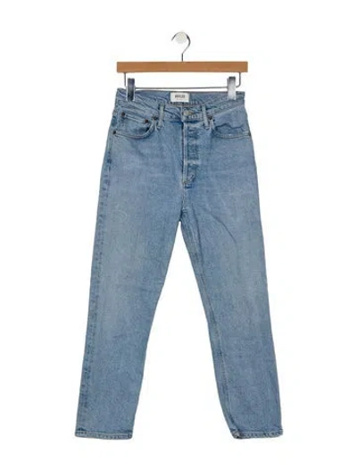 Pre-owned Agolde High-rise Wide Leg Jeans In Blue