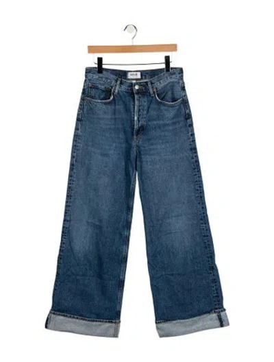 Pre-owned Agolde High-rise Wide Leg Jeans In Blue