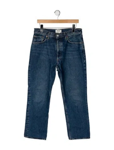 Pre-owned Agolde High-rise Wide Leg Jeans In Blue