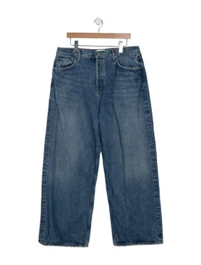 Pre-owned Agolde High-rise Wide Leg Jeans In Blue