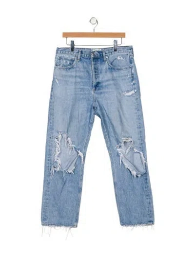 Pre-owned Agolde High-rise Wide Leg Jeans In Blue