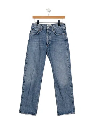 Pre-owned Agolde High-rise Wide Leg Jeans In Blue