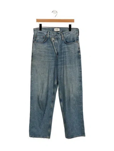 Pre-owned Agolde High-rise Wide Leg Jeans In Blue