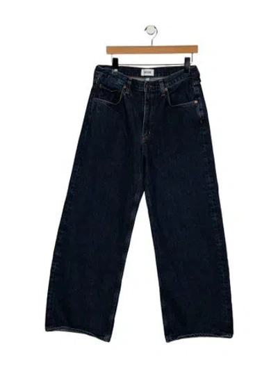 Pre-owned Agolde High-rise Wide Leg Jeans In Blue