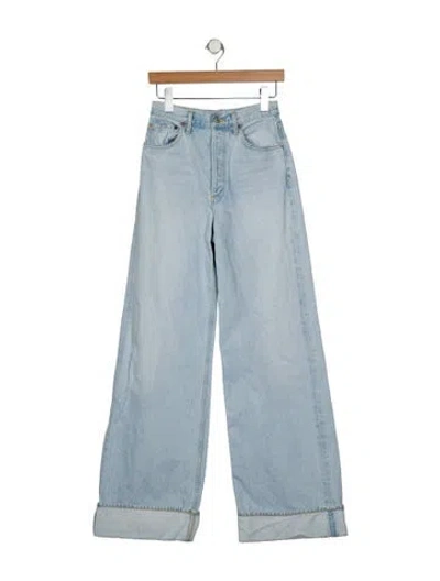 Pre-owned Agolde High-rise Wide Leg Jeans In Blue