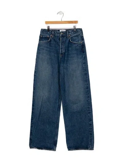 Pre-owned Agolde High-rise Wide Leg Jeans In Blue