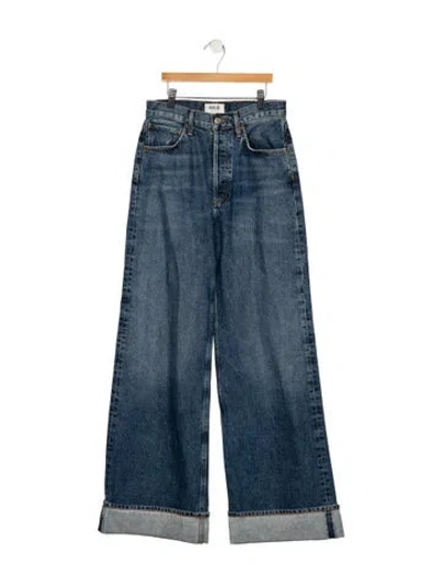 Pre-owned Agolde High-rise Wide Leg Jeans In Blue