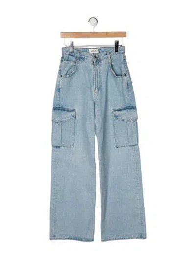 Pre-owned Agolde High-rise Wide Leg Jeans In Blue