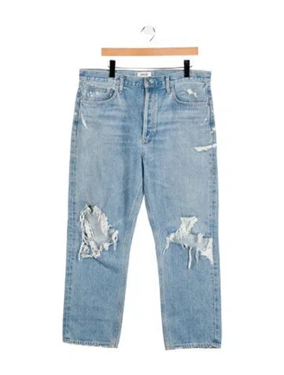 Pre-owned Agolde High-rise Wide Leg Jeans In Blue
