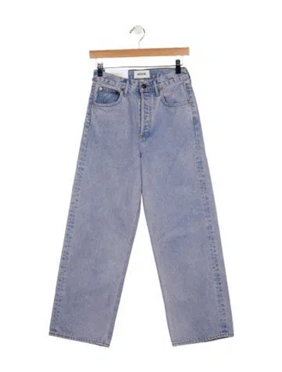 Pre-owned Agolde High-rise Wide Leg Jeans In Blue