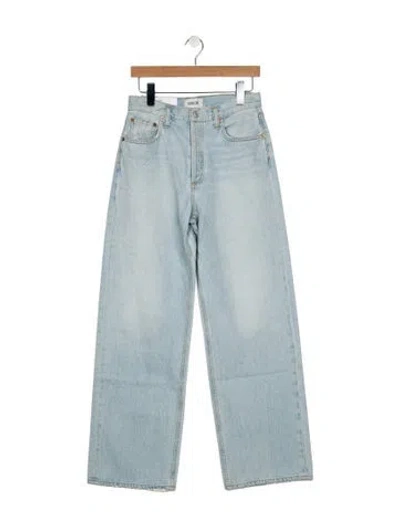 Pre-owned Agolde High-rise Wide Leg Jeans In Blue