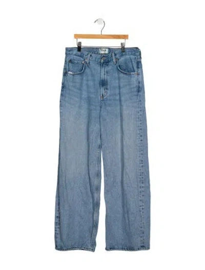 Pre-owned Agolde High-rise Wide Leg Jeans In Blue