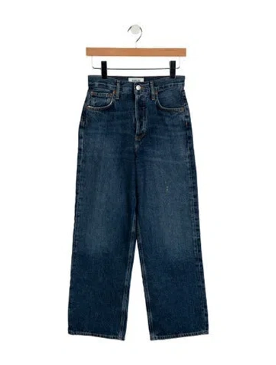 Pre-owned Agolde High-rise Wide Leg Jeans In Blue