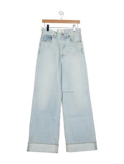 Pre-owned Agolde High-rise Wide Leg Jeans In Blue
