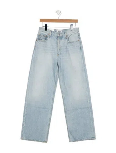 Pre-owned Agolde High-rise Wide Leg Jeans In Blue