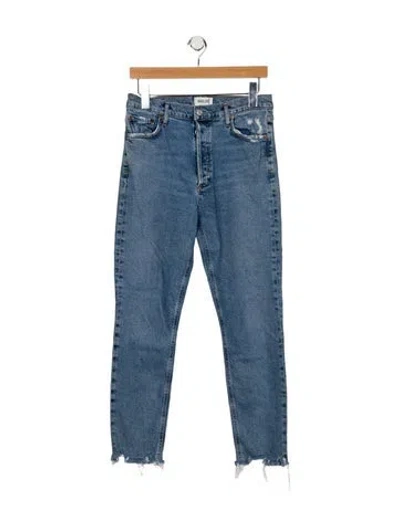 Pre-owned Agolde High-rise Wide Leg Jeans In Blue