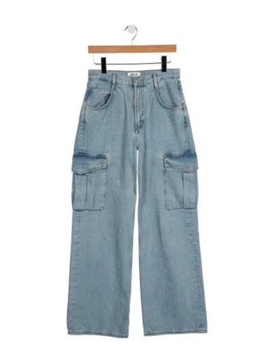 Pre-owned Agolde High-rise Wide Leg Jeans In Blue