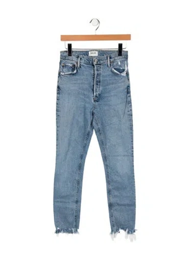 Pre-owned Agolde High-rise Wide Leg Jeans In Blue