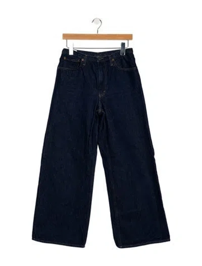 Pre-owned Agolde High-rise Wide Leg Jeans In Blue