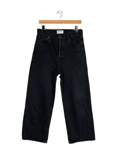 Pre-owned Agolde High-rise Wide Leg Jeans In Blue