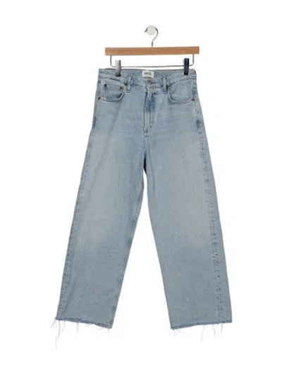 Pre-owned Agolde High-rise Wide Leg Jeans In Blue