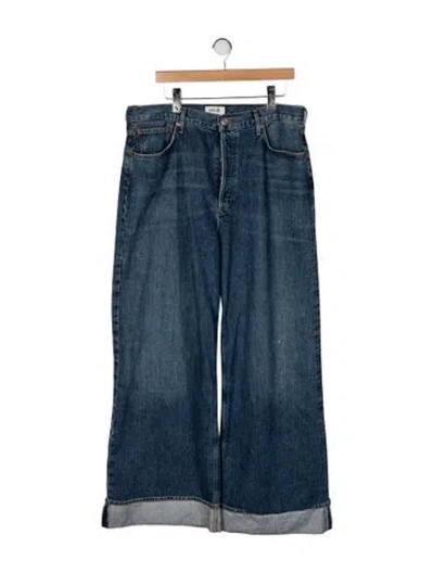 Pre-owned Agolde High-rise Wide Leg Jeans In Blue