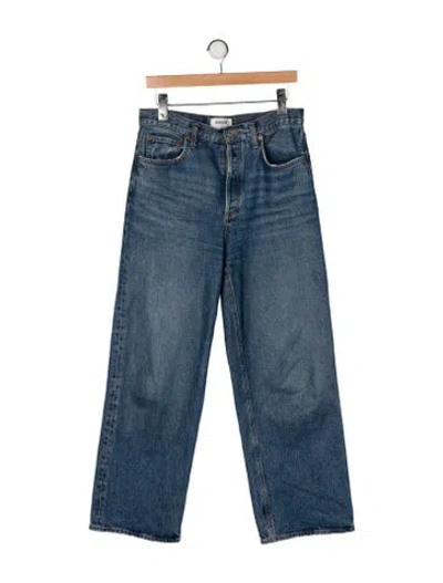 Pre-owned Agolde High-rise Wide Leg Jeans In Blue