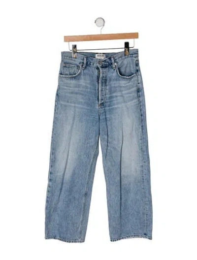 Pre-owned Agolde High-rise Wide Leg Jeans In Blue