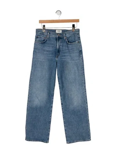 Pre-owned Agolde High-rise Wide Leg Jeans In Blue