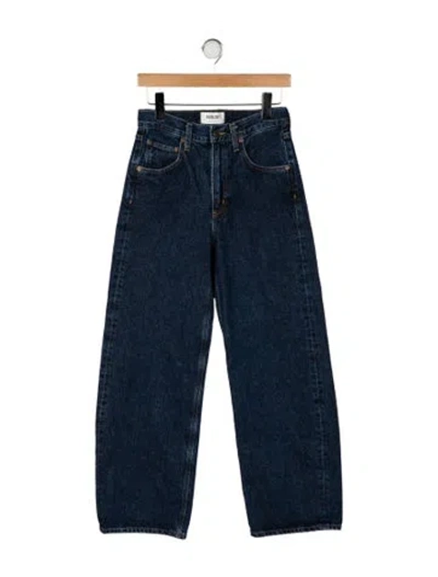 Pre-owned Agolde High-rise Wide Leg Jeans In Blue