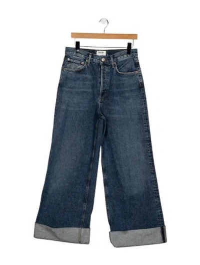 Pre-owned Agolde High-rise Wide Leg Jeans In Blue