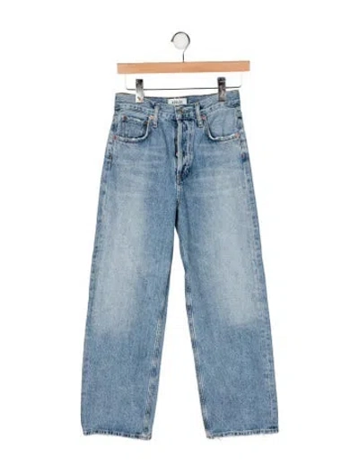 Pre-owned Agolde High-rise Wide Leg Jeans In Blue