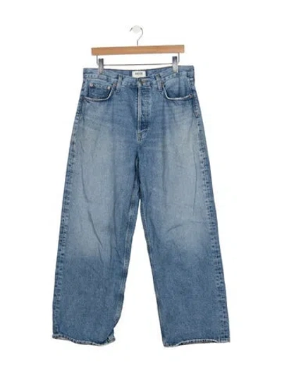 Pre-owned Agolde High-rise Wide Leg Jeans In Blue