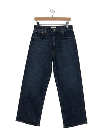 Pre-owned Agolde High-rise Wide Leg Jeans In Blue