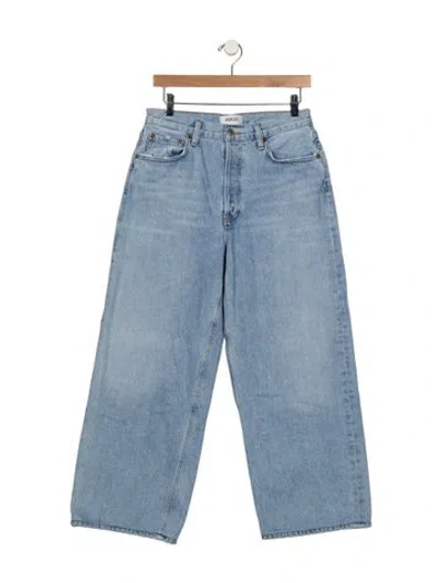 Pre-owned Agolde High-rise Wide Leg Jeans In Blue
