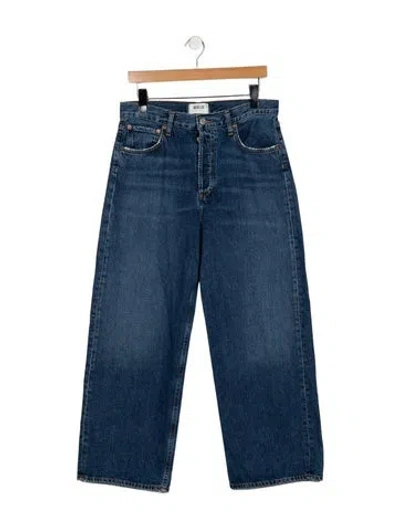 Pre-owned Agolde High-rise Wide Leg Jeans In Blue