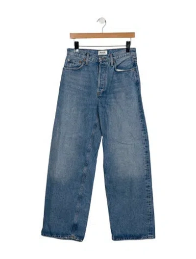 Pre-owned Agolde High-rise Wide Leg Jeans In Blue