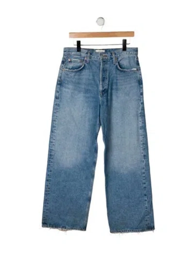 Pre-owned Agolde High-rise Wide Leg Jeans In Blue
