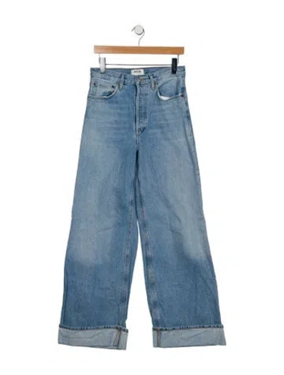 Pre-owned Agolde High-rise Wide Leg Jeans In Blue