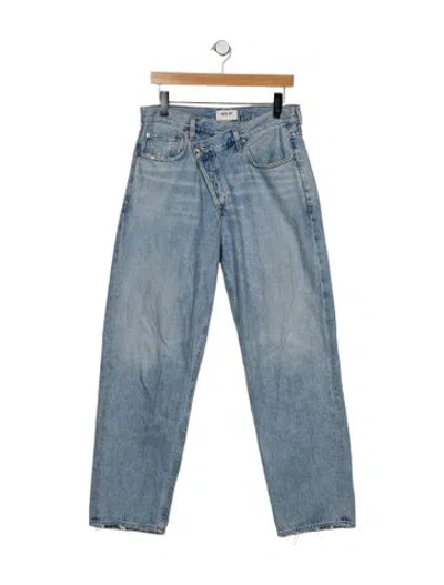 Pre-owned Agolde High-rise Wide Leg Jeans In Blue