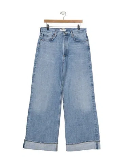 Pre-owned Agolde High-rise Wide Leg Jeans In Blue