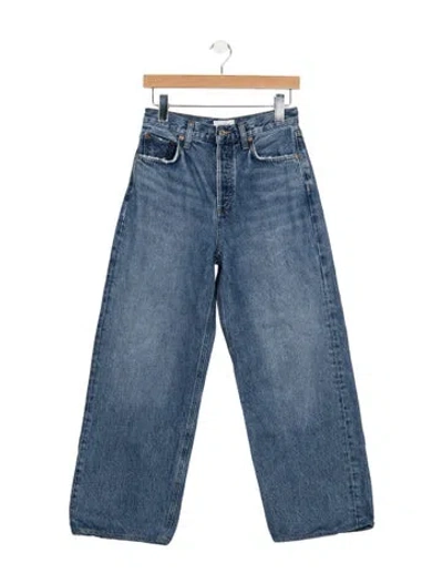 Pre-owned Agolde High-rise Wide Leg Jeans In Blue